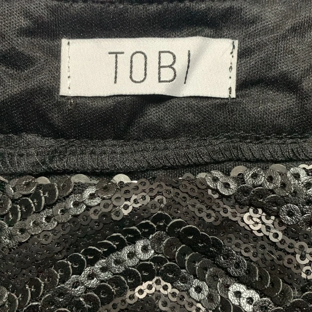 NWT TOBI black sequined mini skirt party night out sexy glam sequins size small - Picture 8 of 10